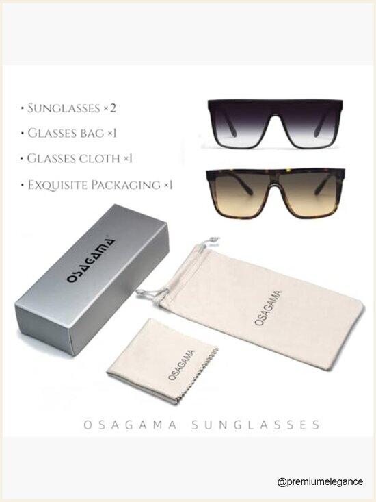 Luxury Square Flat Top Sunglasses UV400 Lightweight Unisex